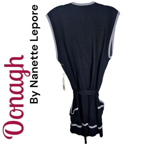 NWT OONAGH BY NANETTE LEPORE Jesse Merino Wool Belted Sweater Vest, Size Small - Picture 4 of 12